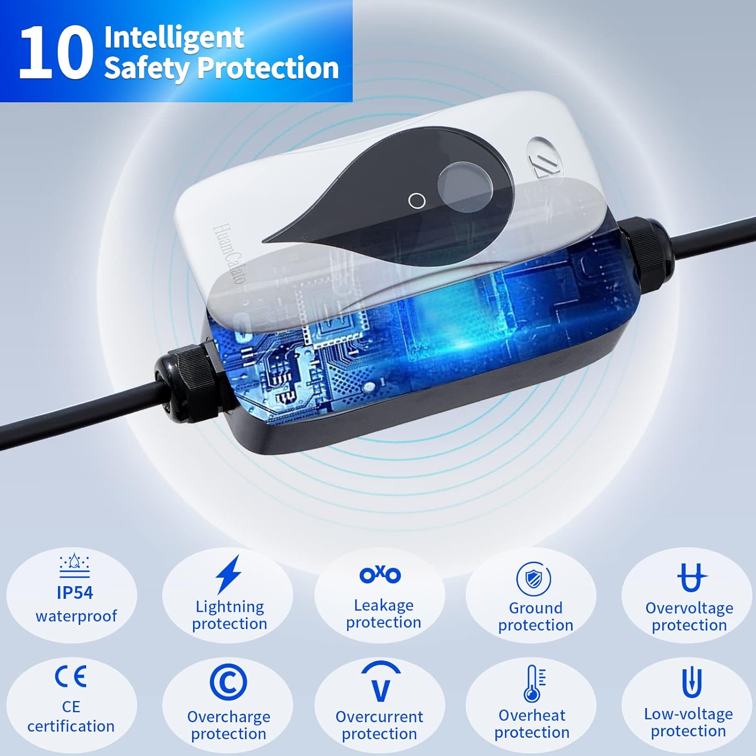 SAE J1772 Level 2 EV Charger Compatible, 32 Amp 90-260V, 7KW, Charging Cable with NEMA 14-30 Plug Home Indoor/Outdoor EV Charging 